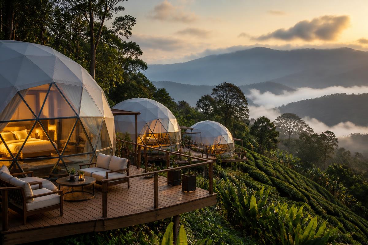 Wild Lux luxury glamping dome retreat in the hills of Kandy